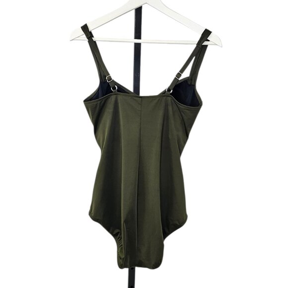 Miradonna by Miraclesuit Ruched One Piece Swimsuit, Flattering, Green, Size 14 - Picture 6 of 11